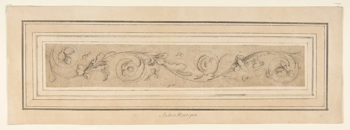 Design of Rinceaux by Andrea Mantegna, drawing, 1470-1510