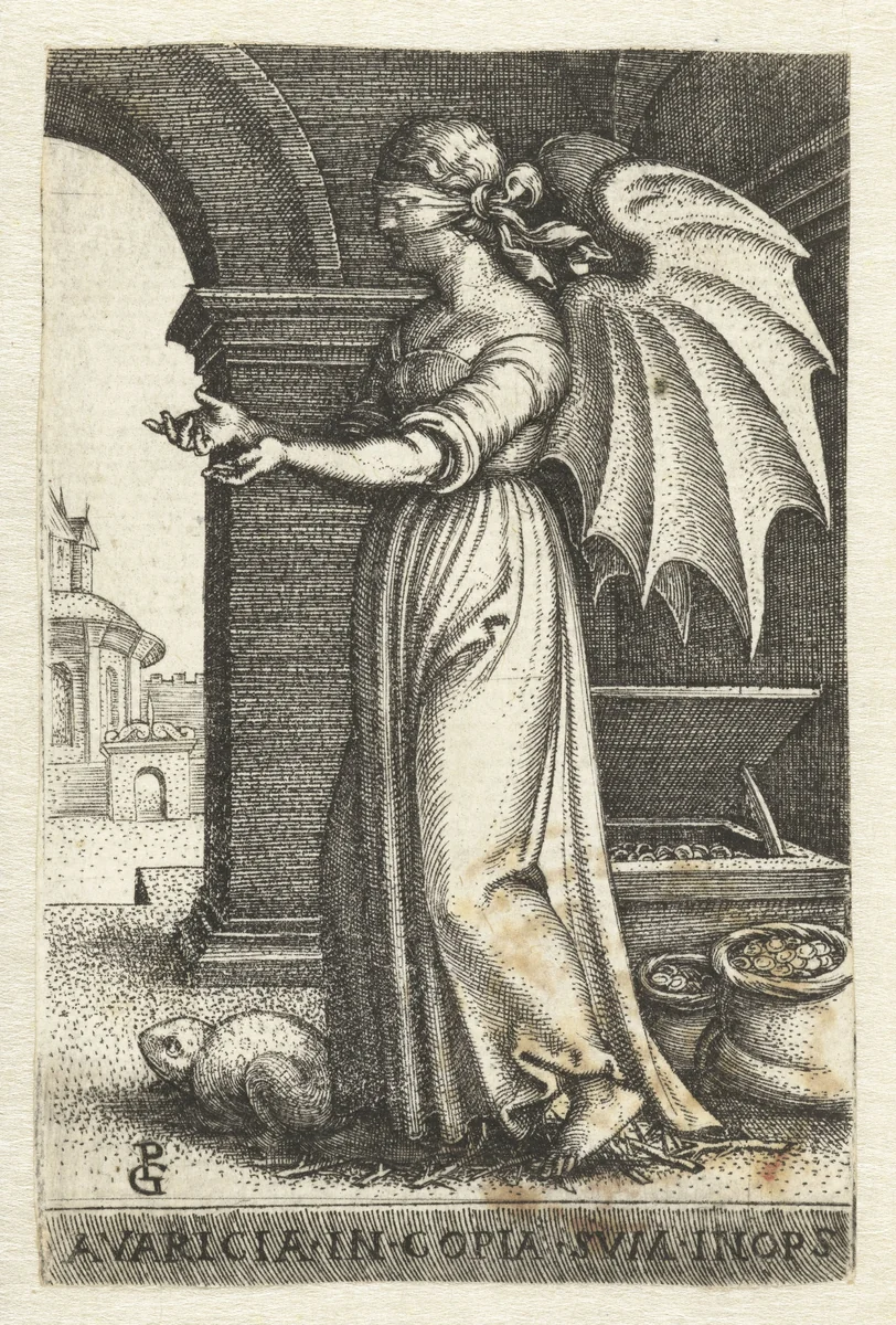 Gierigheid (Avaritia) by Unknown, print, 1539-1543