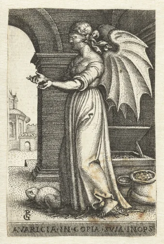 Gierigheid (Avaritia) by Unknown, print, 1539-1543