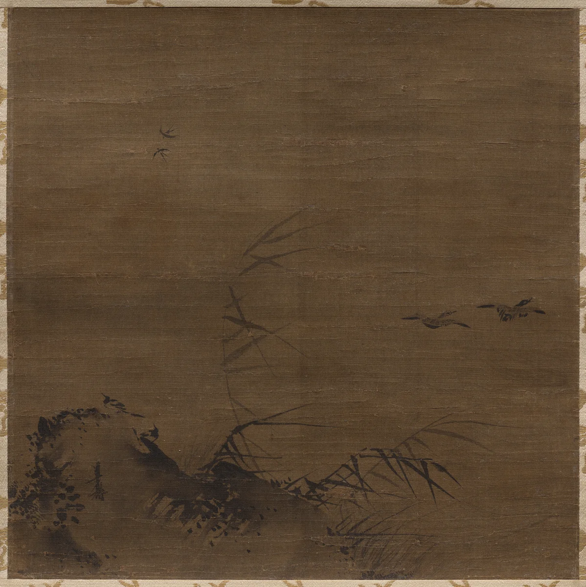 Waterfowl and Reeds by Liang Kai, painting, 1200-1225