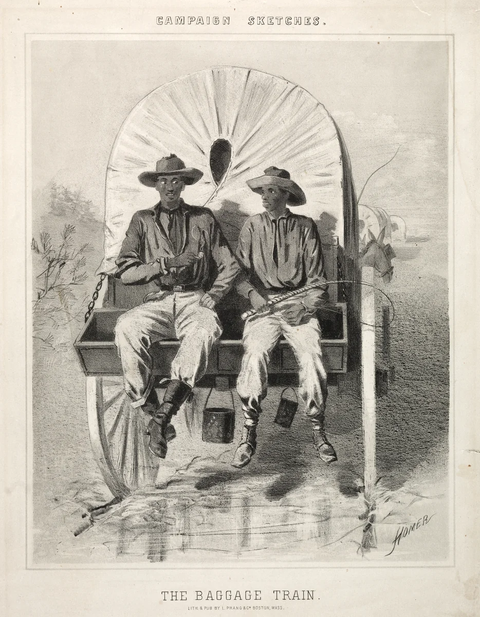 Campaign Sketches: The Baggage Train by Winslow Homer, print, 1863