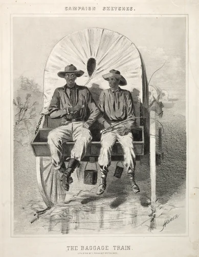 Campaign Sketches: The Baggage Train by Winslow Homer, print, 1863
