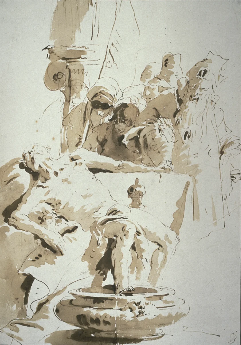 Fantasy on the Death of Seneca by Giovanni Battista Tiepolo, drawing, 1735-1740