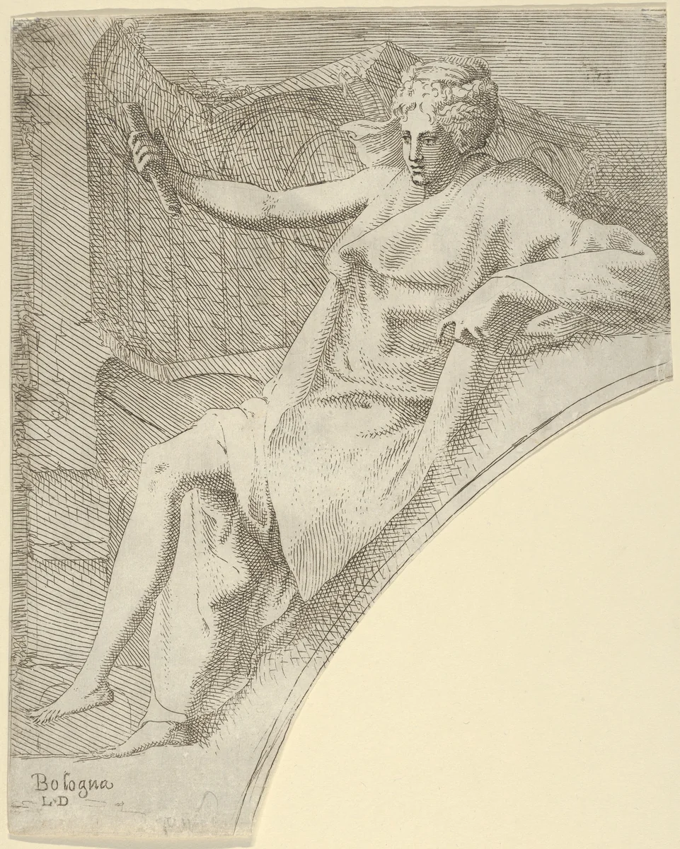 Thalia, from "Twelve Muses and Goddesses" by Léon Davent, print, 1535-1550