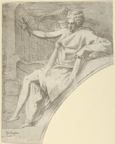 Thalia, from "Twelve Muses and Goddesses" by Léon Davent, print, 1535-1550