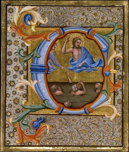 Last Judgment in an Initial C by Lorenzo Monaco, manuscript, 1403-1410