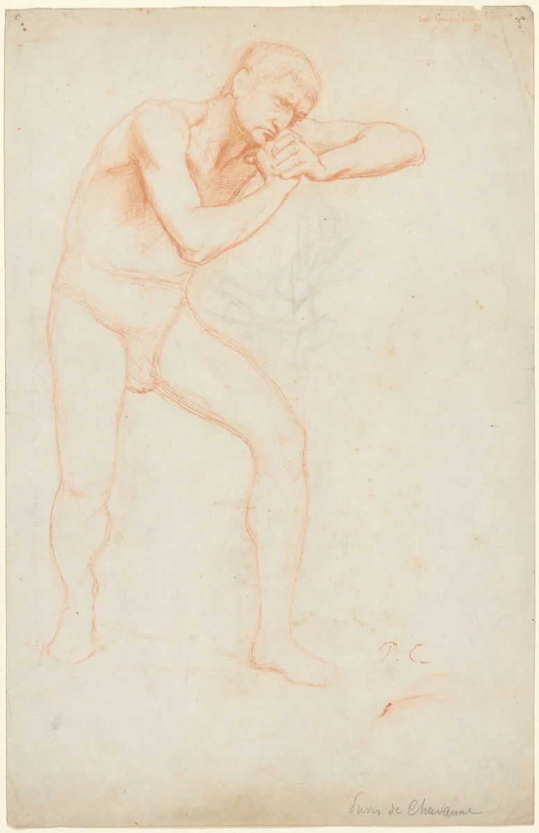 Male Nude by Pierre Puvis de Chavannes, drawing, 1891