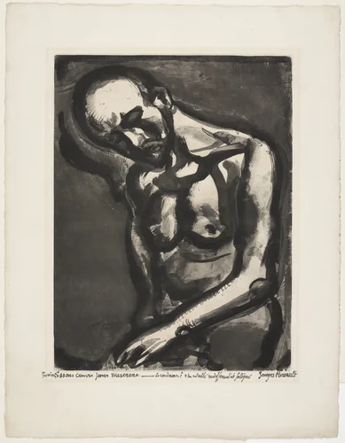 Trial proof for It is Hard to Live..., plate XII from Miserere by Georges Rouault, print, 1922