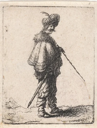 Man met tulband en schoudermantel by Jan Gillisz van Vliet, print, 1632