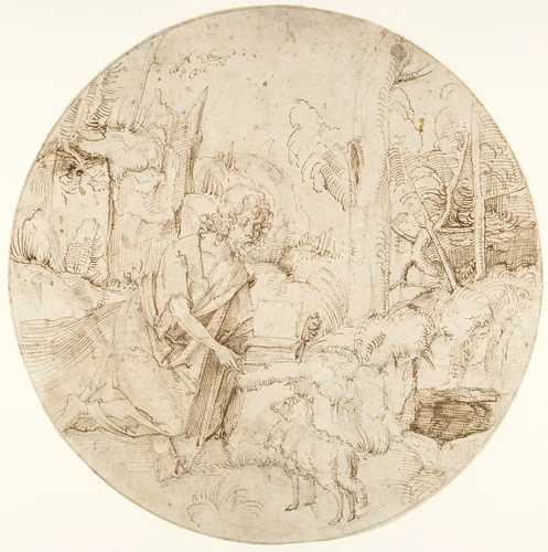Saint John the Baptist in the Wilderness by Hans Süss von Kulmbach, drawing, 1505-1515