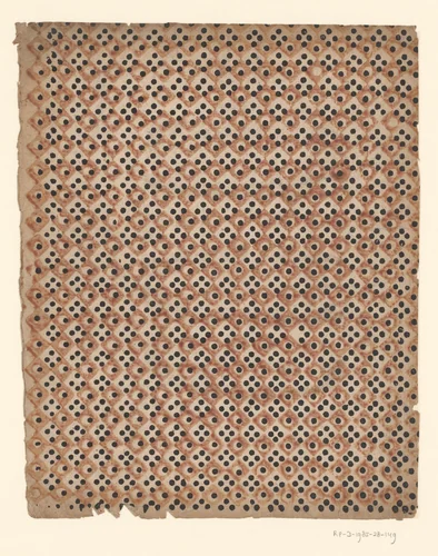 Blad met ruitenpatroon met stippen by anonymous, other, 1750-1900