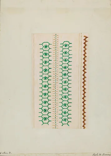 Sampler (Stitching) by Ruth M. Barnes, index of american design, 1937