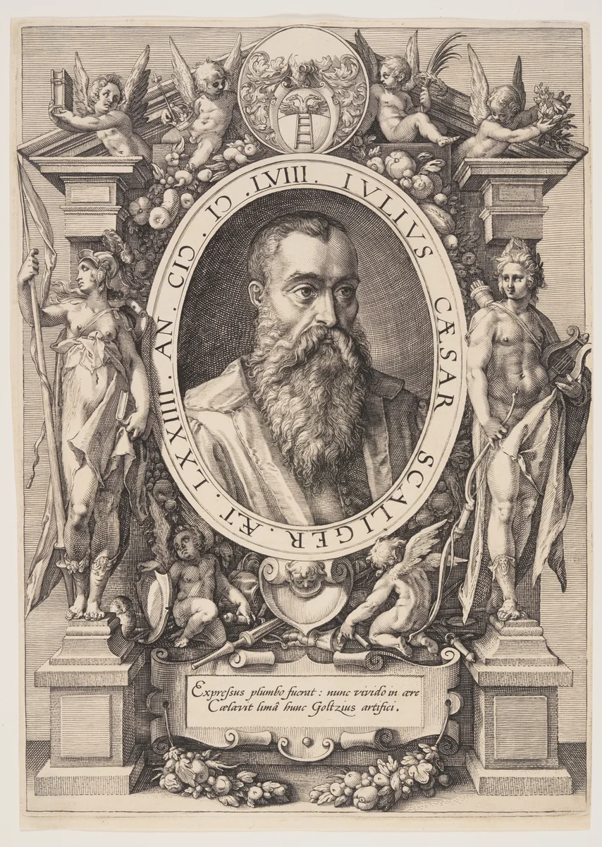 Portrait of Julius Caesar Scaliger by Hendrick Goltzius, print, 1592