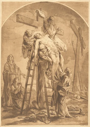 Descent from the Cross by François-Philippe Charpentier, print, 1757-1767
