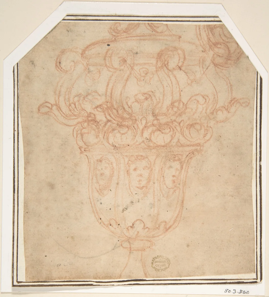 Vase by anonymous, drawing, 1500-1600