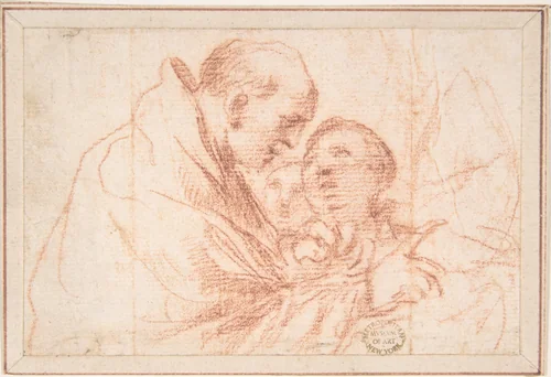 Man and Boys by anonymous, drawing, 1600-1700