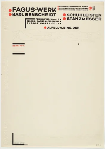 Fagus-Werk, Karl Benscheidt by Johannes Molzahn, design, 1922