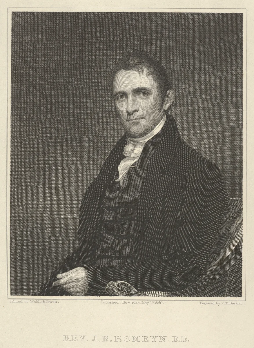 Rev. John Brodhead Romeyn, D. D. by Asher Brown Durand, print, 1820