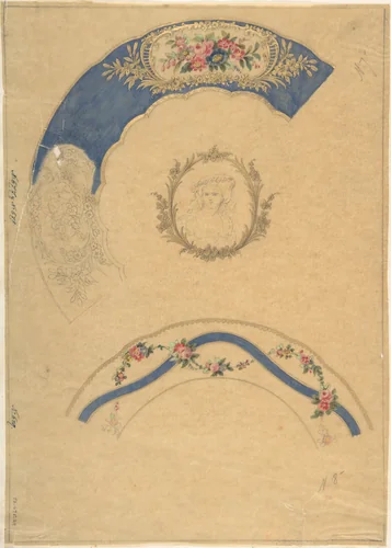 Two Designs for Plate Borders by anonymous, drawing, 1800-1899