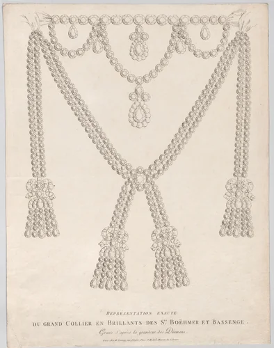 Répresentation Exacte du Grand Collier en Brillants des Srs. Boëhmer et Bassenge by Nicolas Antoine Taunay, print, 1780-1790