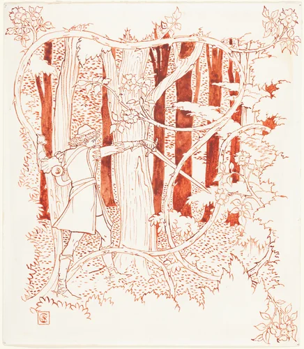 Prince Charming in the Forest by Walter Crane, drawing, 1845-1915