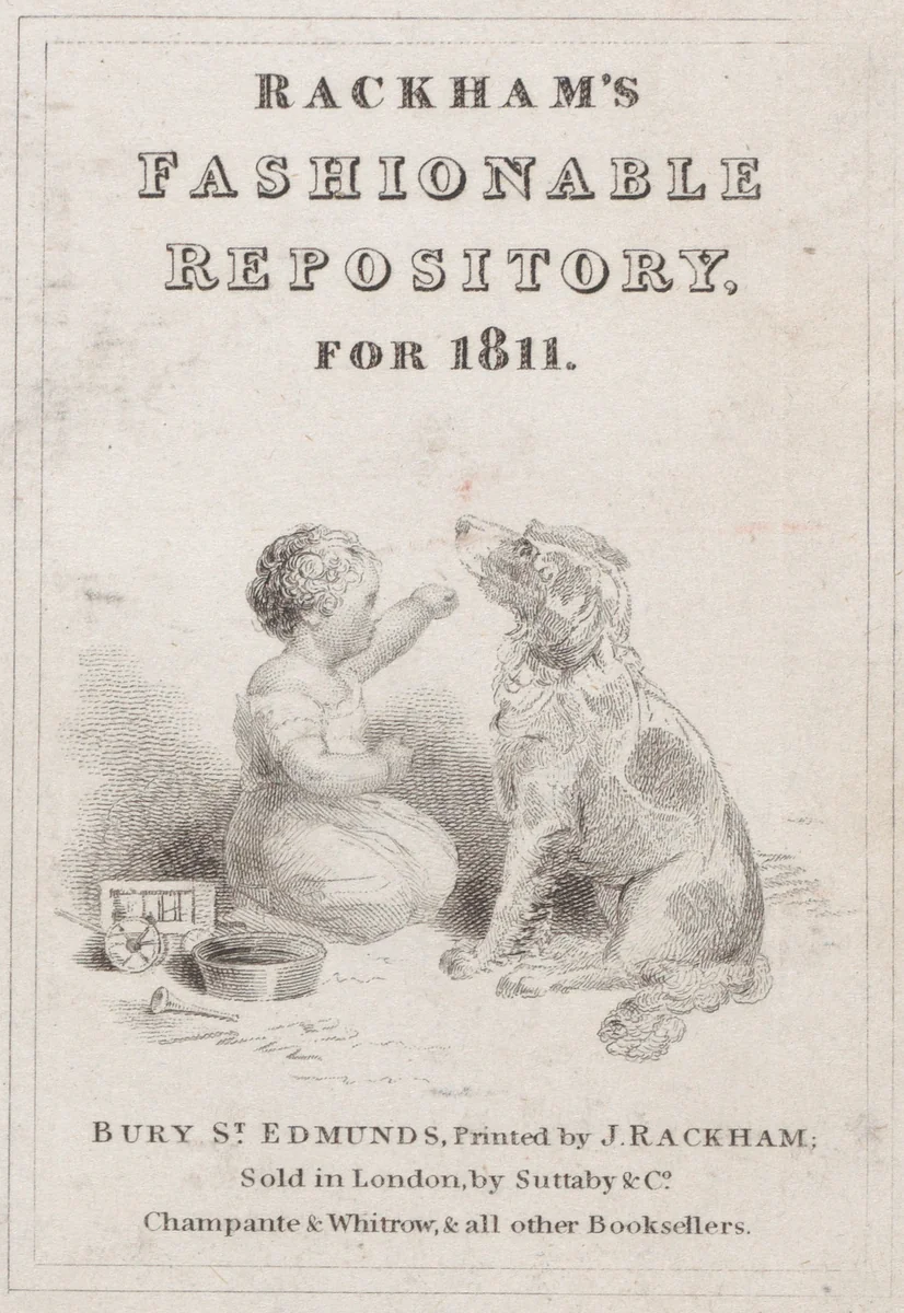 Trade Card for Rackham's Fashionable Repository, for 1811 by anonymous, print, 1811