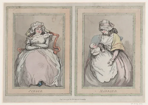 Single and Married by Thomas Rowlandson, print, 1791