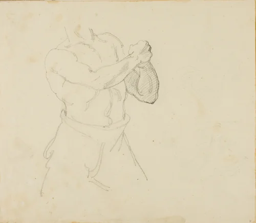 Torso of a Boxer by Jean Louis André Théodore Géricault, drawing, 1818-1819