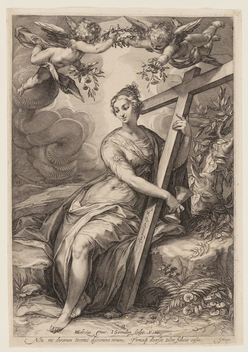 Faith, from Three Cardinal Virtues by Jan Saenredam, print, 1601