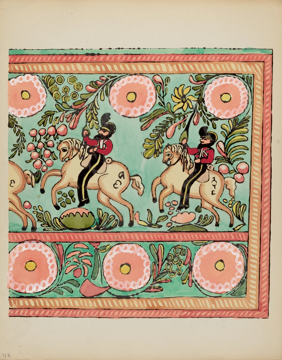 Plate 43: Painted Chest Design: From Portfolio "Spanish Colonial Designs of New Mexico" by American 20th Century, index of american design, 1935-1942