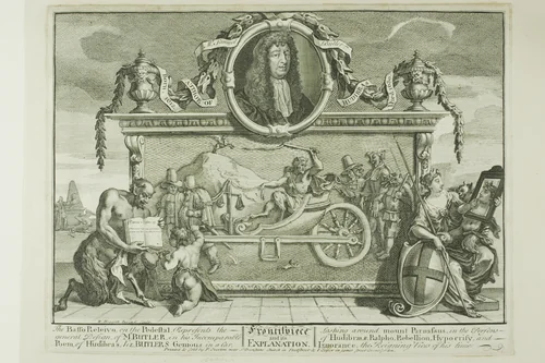 Frontispiece, plate one from Hudibras by William Hogarth, print, 1725-1726