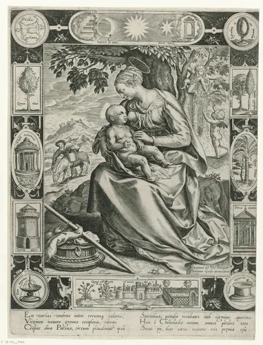 Rest on the Flight into Egypt by anonymous, print, 1547-1622