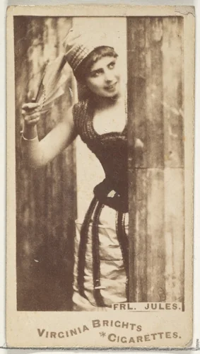 Fräulein Jules, from the Actors and Actresses series (N45, Type 1) for Virginia Brights Cigarettes by Allen & Ginter, photograph, 1885-1891