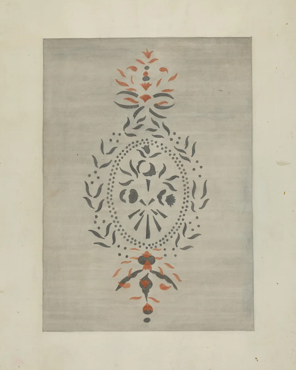 Detail of Stencilled Wall by Ray Holden, index of american design, 1937