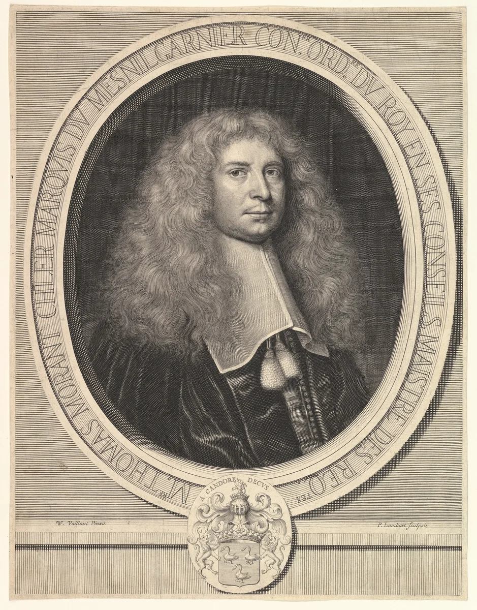 Portrait of the Marquis du Mesnilgarnier by Pierre Lombart, print, 1612-1682