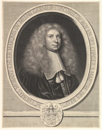 Portrait of the Marquis du Mesnilgarnier by Pierre Lombart, print, 1612-1682