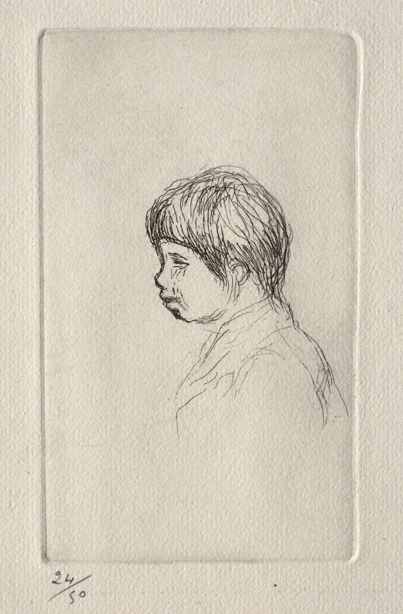 Claude Renoir, the Artist's Son, in Profile by Pierre-Auguste Renoir, print, 1908
