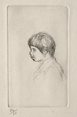 Claude Renoir, the Artist's Son, in Profile by Pierre-Auguste Renoir, print, 1908