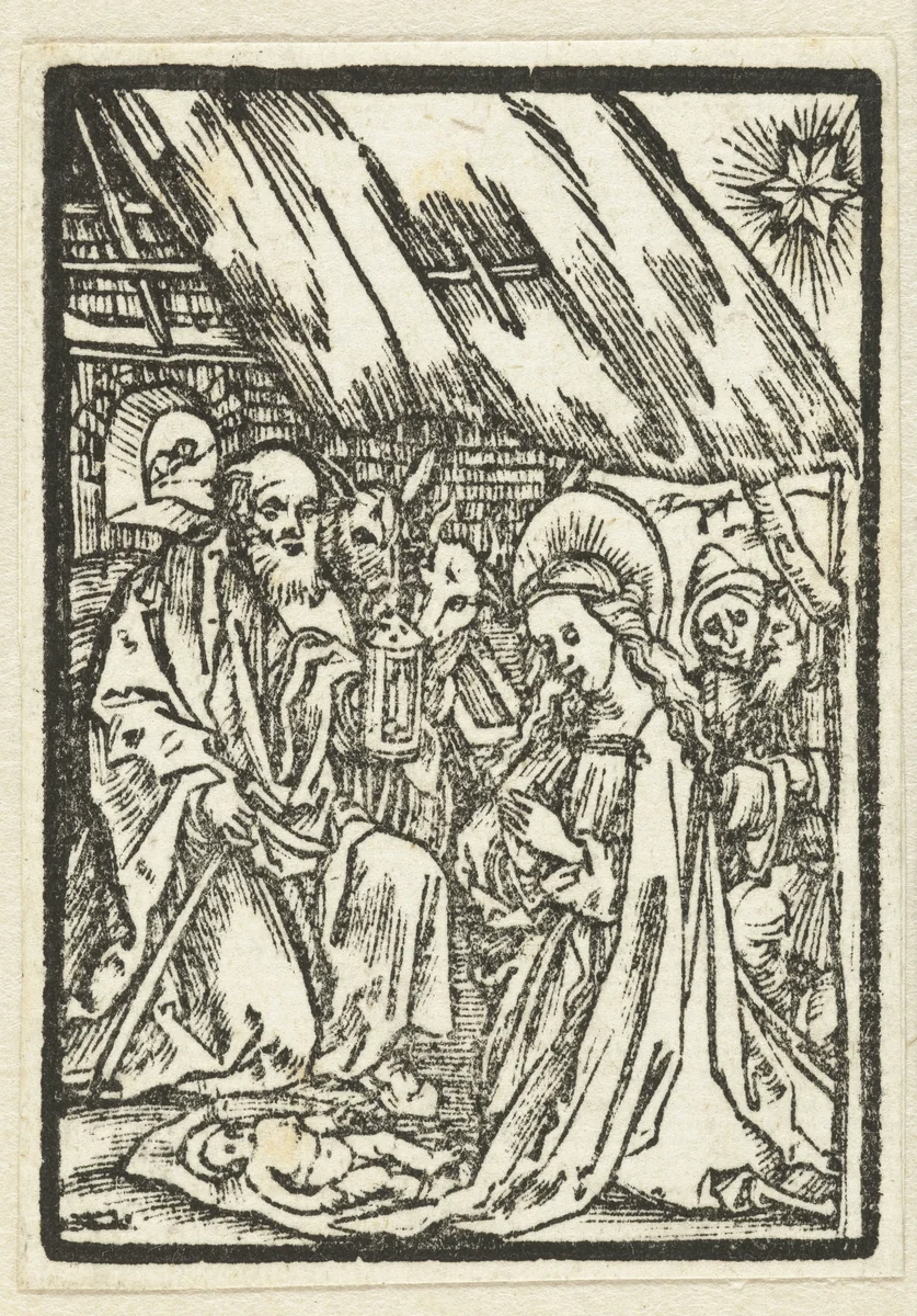Aanbidding door de herders by Unknown, print, 1503