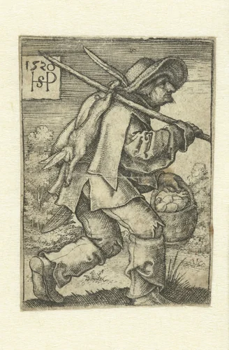 Boer op weg naar de markt by Unknown, print, 1520