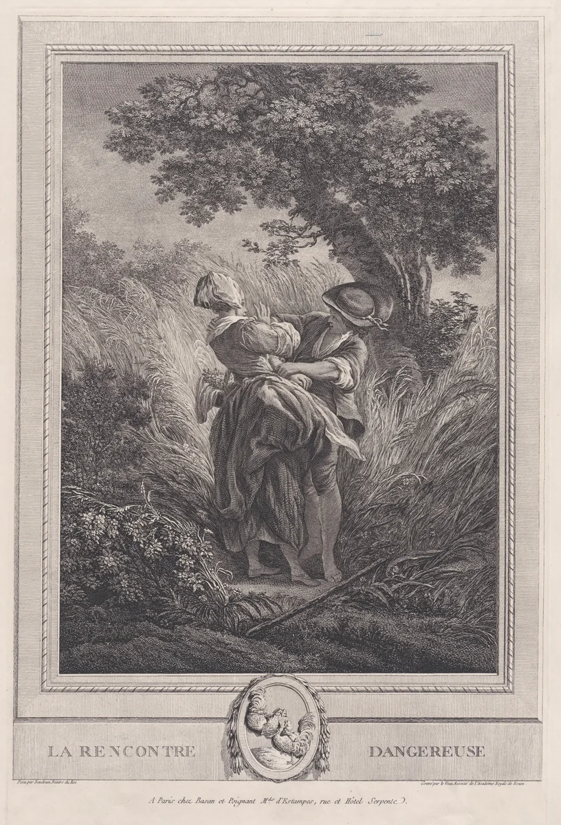 La Rencontre Dangereuse by Pierre-Antoine Baudouin, print, 1747-1786