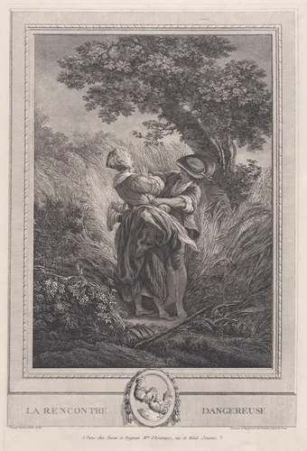 La Rencontre Dangereuse by Pierre-Antoine Baudouin, print, 1747-1786