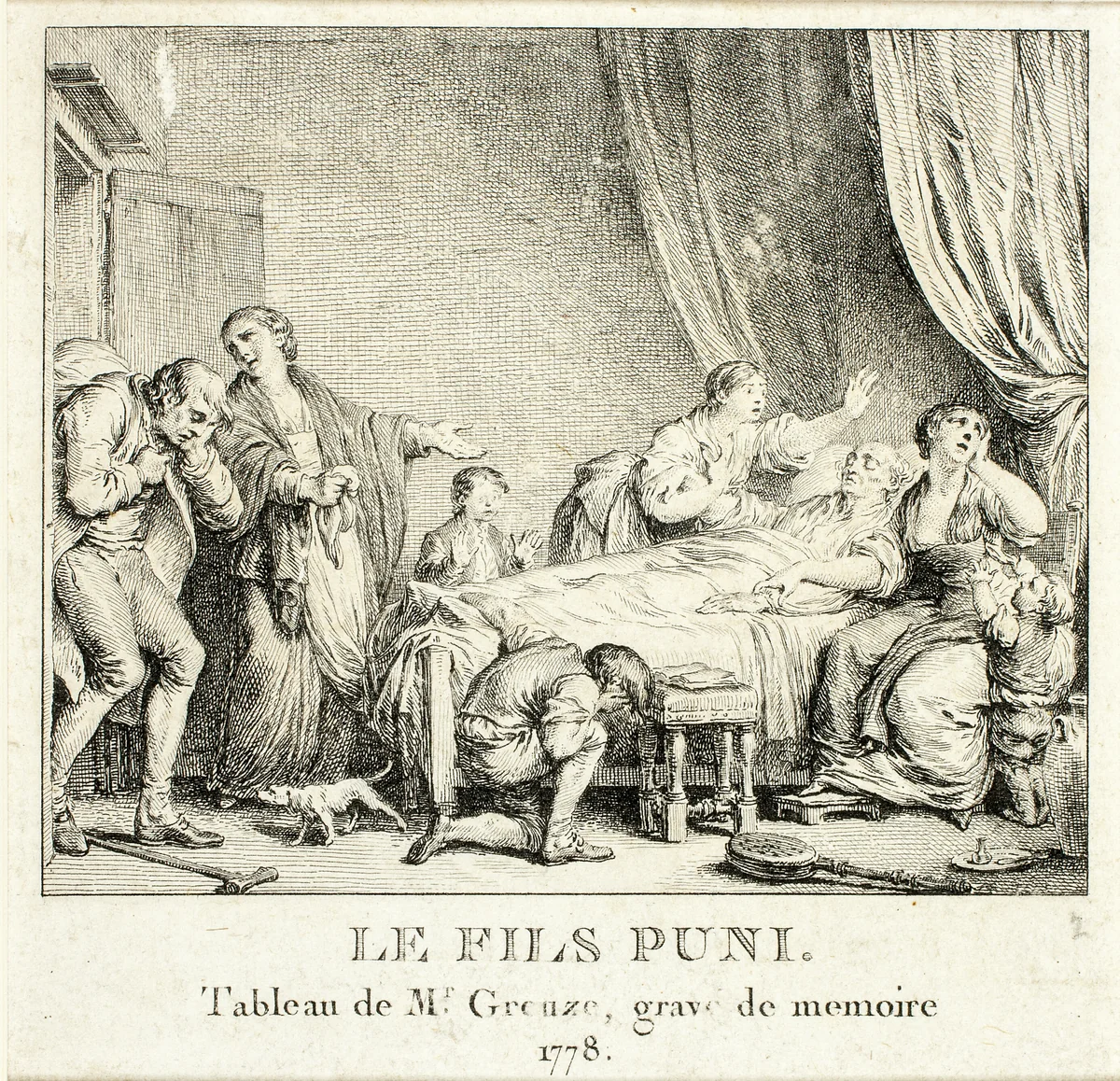 The Punished Son by Jean Michel Moreau, print, 1777-1778