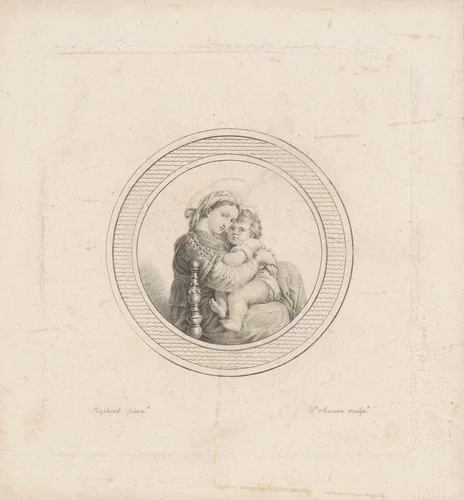 Madonna della seggiola by Charles B. J. Févret de Saint-Mémin, print, 1790-1800