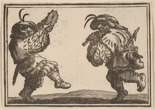Dancers with Flute and Tambourine by Edouard Eckman
Jacques Callot, print, 1621