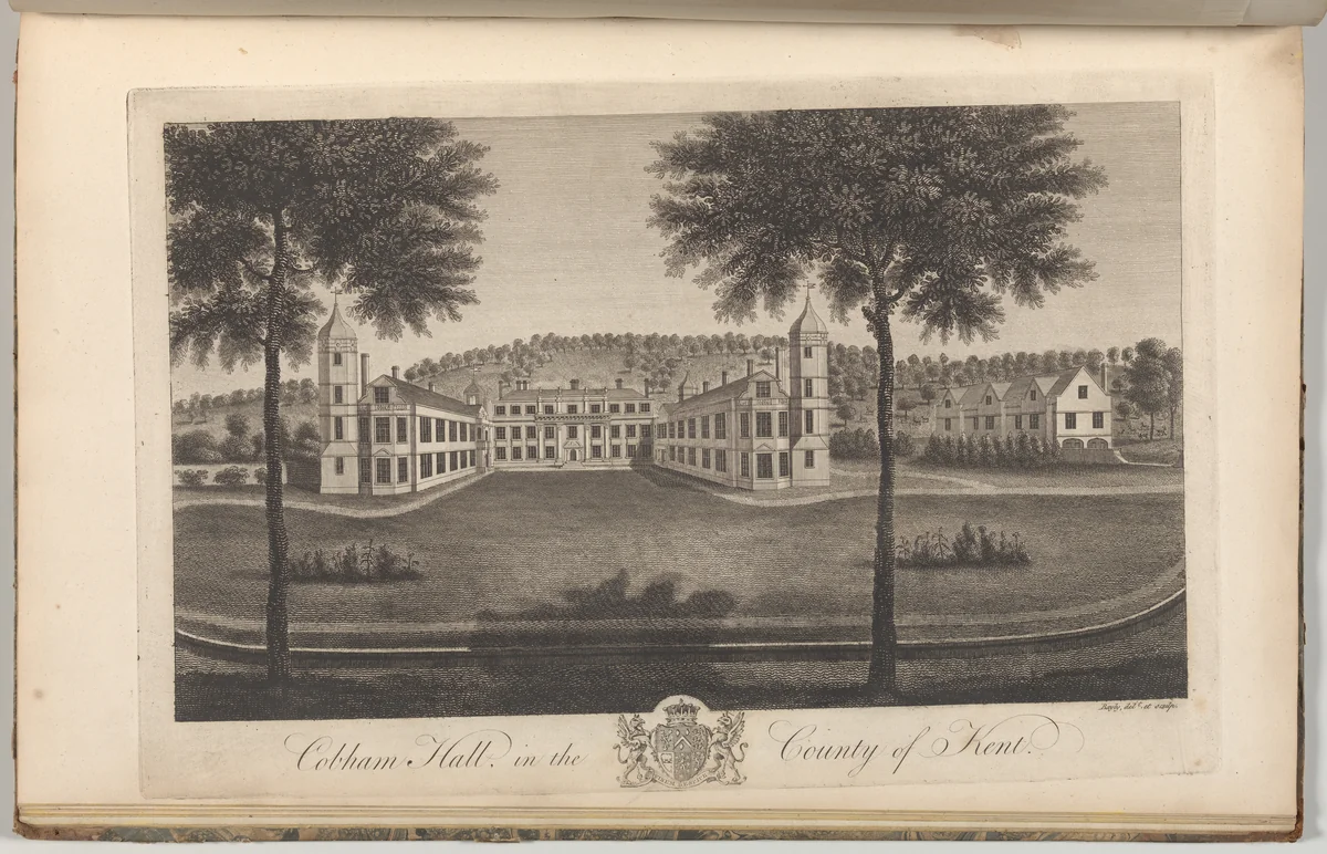 Cobham Hall in the County of Kent, from The History and Topographical Survey of the County of Kent, vols. 1-3 by John Bayly, book, 1777-1790
