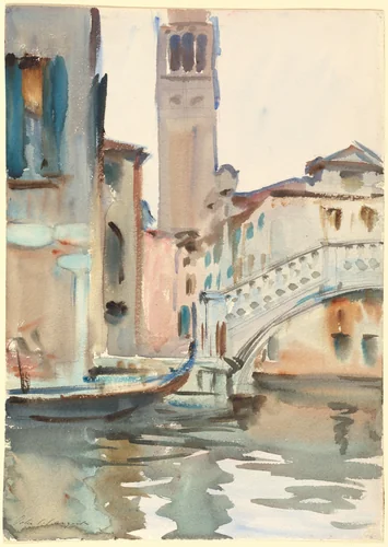 A Bridge and Campanile, Venice by John Singer Sargent, drawing, 1902-1904