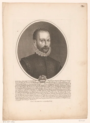 Portret van Scévole de Sainte-Marthe by Pierre Daret, print, 1652