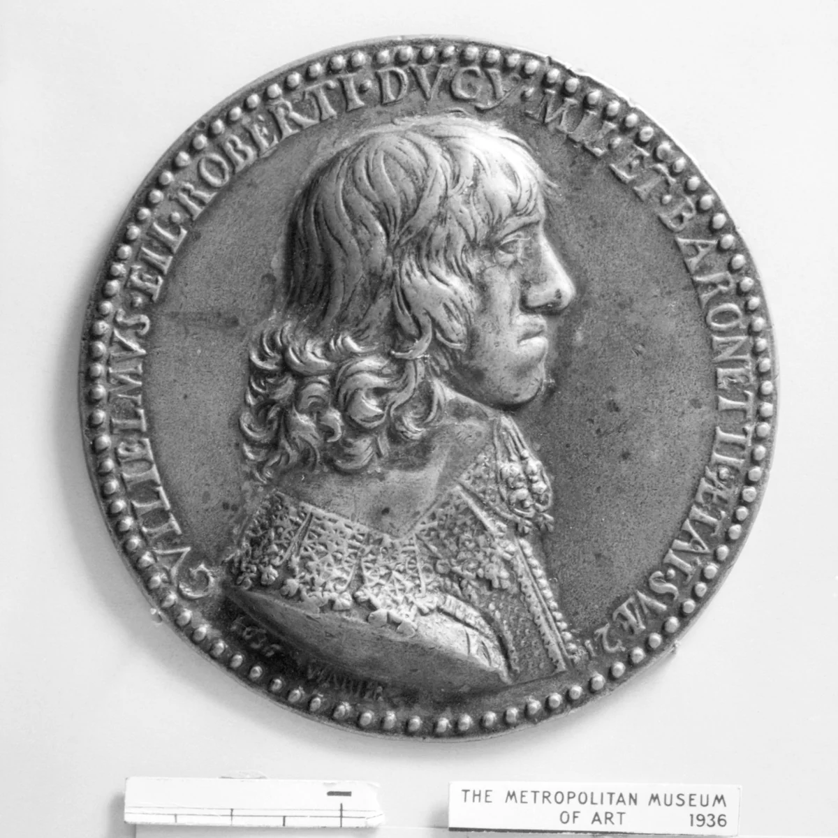 William Ducy, later Third Baronet and Viscount Downe (1615-1679) by Claude Varin, metalwork, 1636
