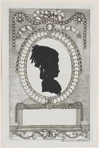 Silhouette of Gräfin Ferrari by Wilhelm Ackermann, print, 1784-1834